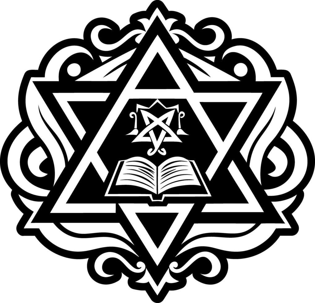 Glyph style icon showing jewish book vector