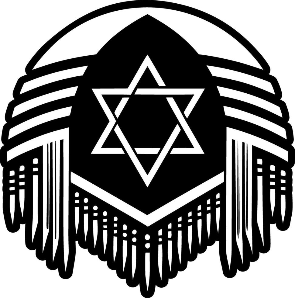 Solid icon depicting prayer shawl vector