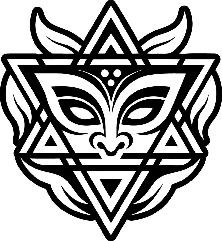 An icon showing purism mask in glyph style vector