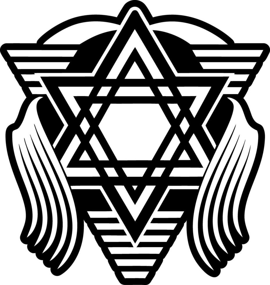 A filled style icon showing david symbol vector