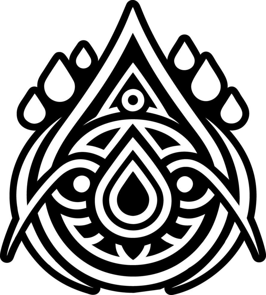 A solid icon depicting raindrop tattoo vector
