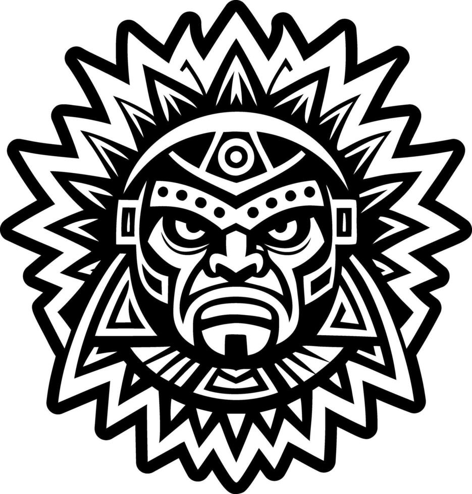 A solid style icon of warrior tattoo vector