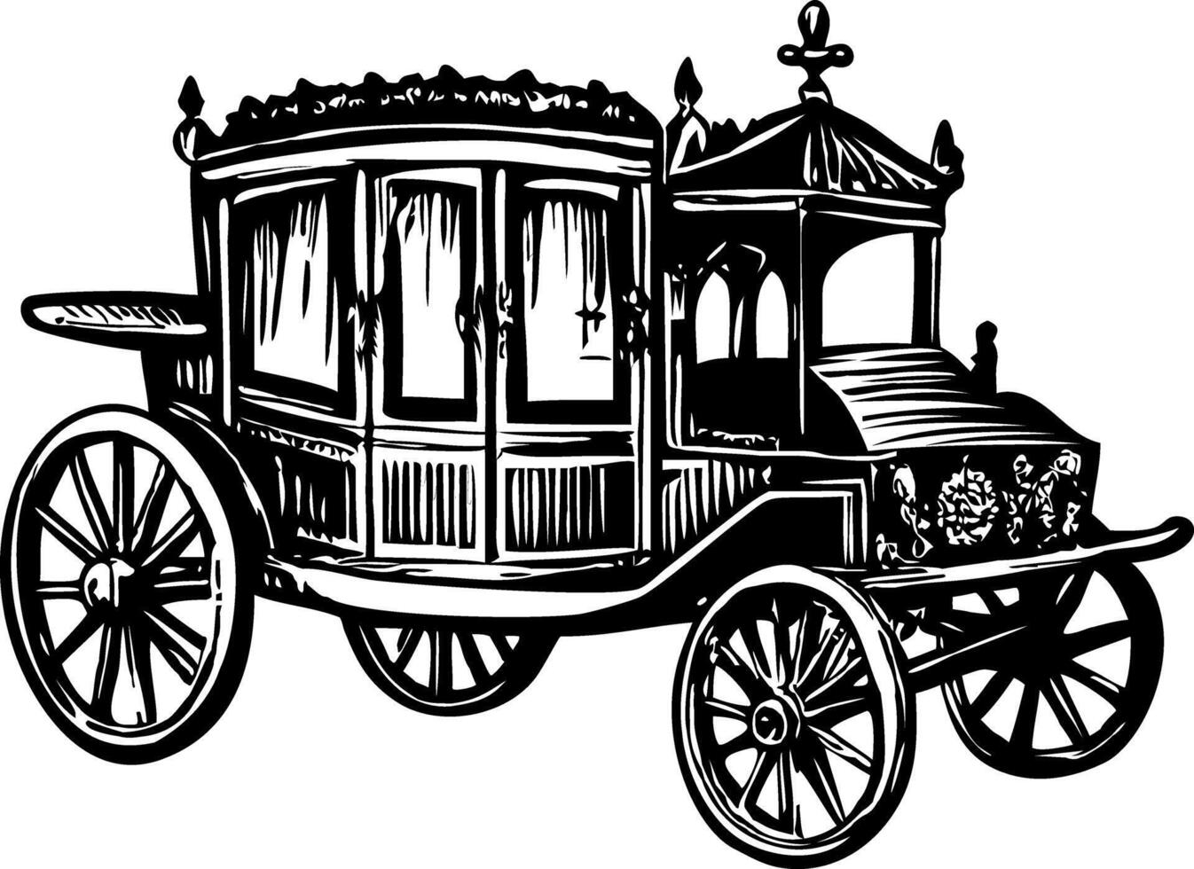 Gothic carriage illustration in vintage style vector