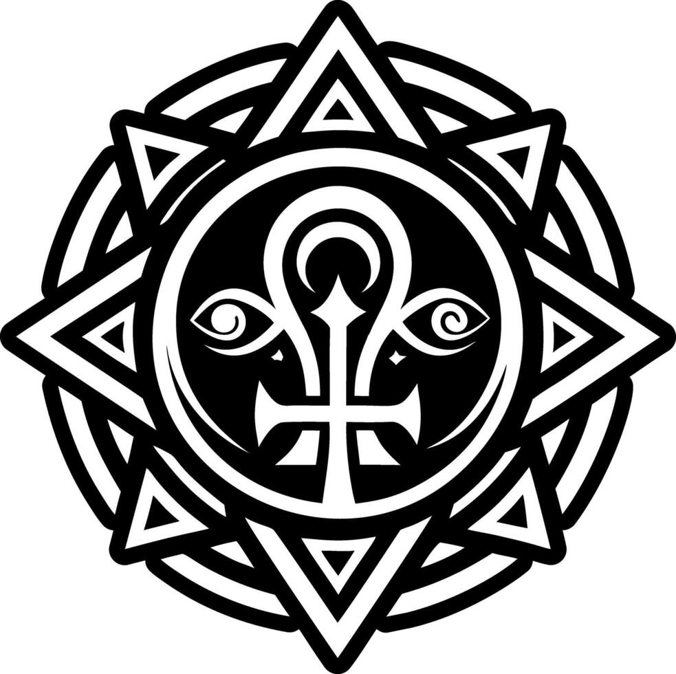 A solid style icon of ancient soul symbol vector