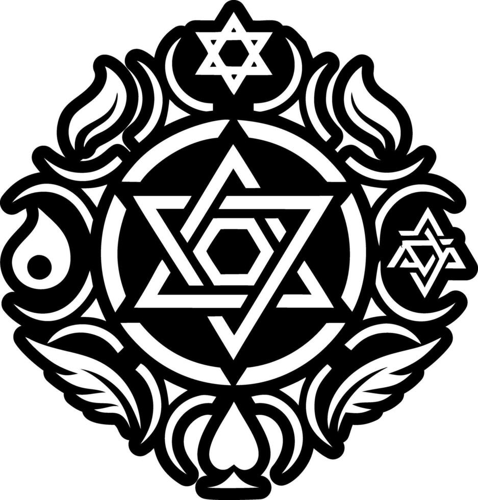 Solid icon depicting jewish faith symbol vector