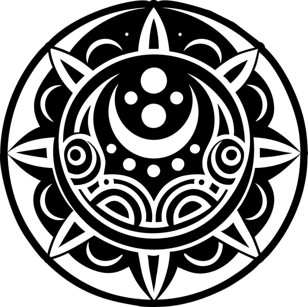 A filled style icon of moon worship tattoo vector
