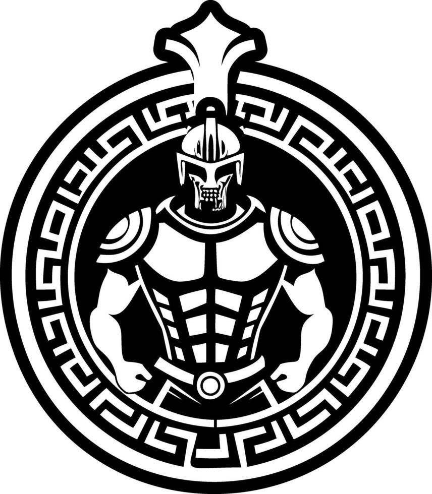 A filled style icon of ancient gladiator tattoo vector