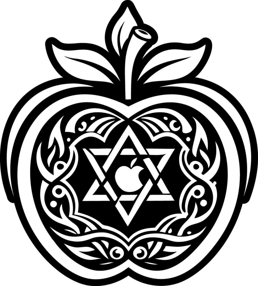 A filled style icon showing rosh apple fruit vector
