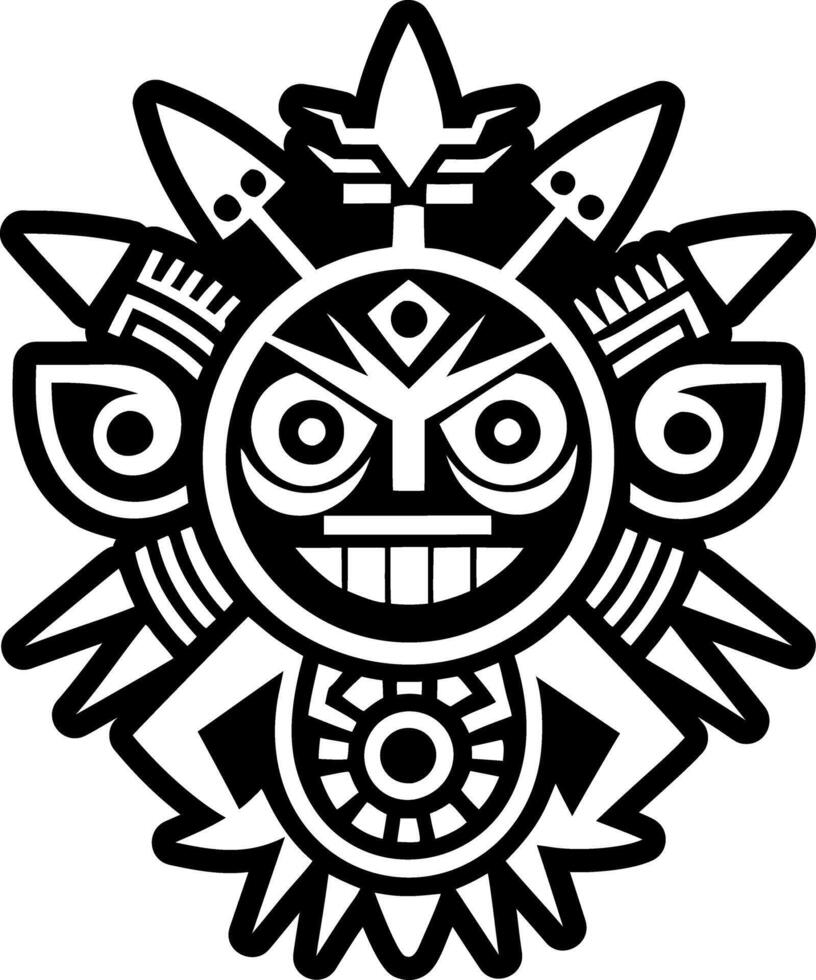 A glyph style icon of guardian spirit tattoo vector