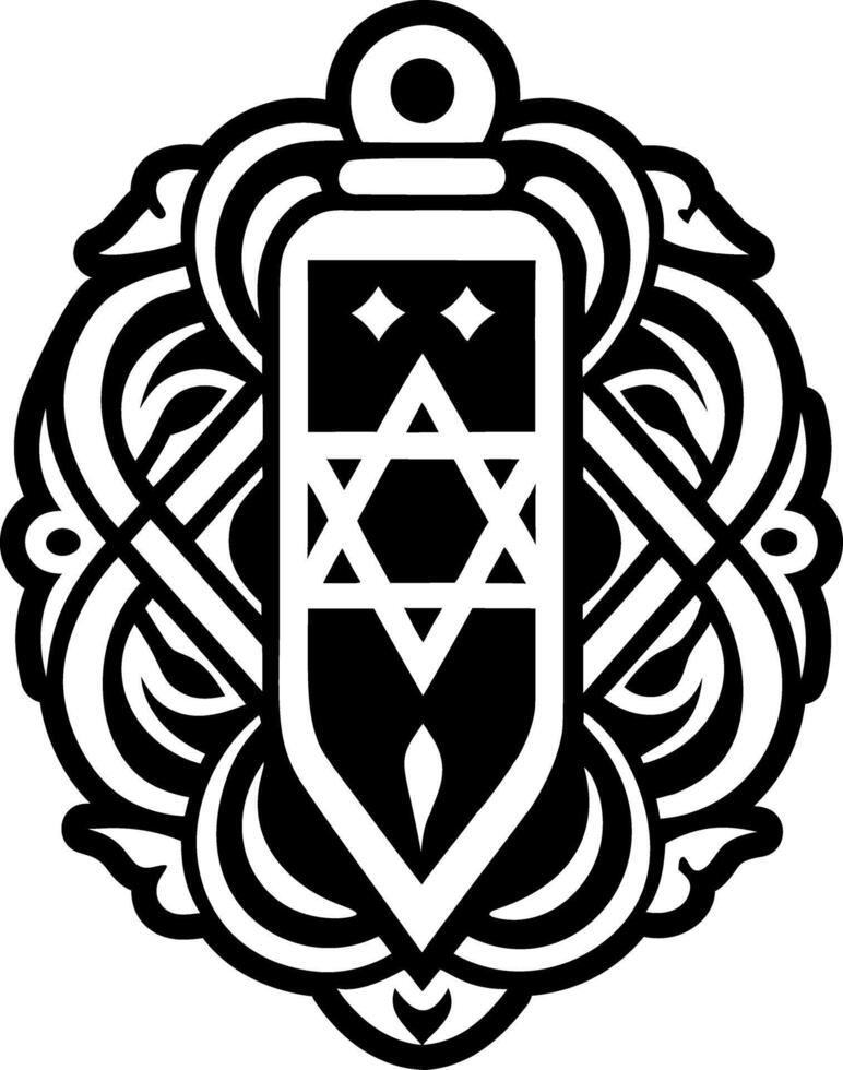 A filled style icon showing mezuzah scroll case vector