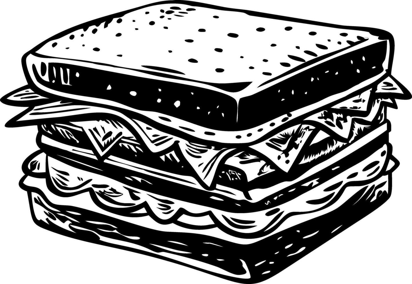 A hand drawn illustration of sandwich vector