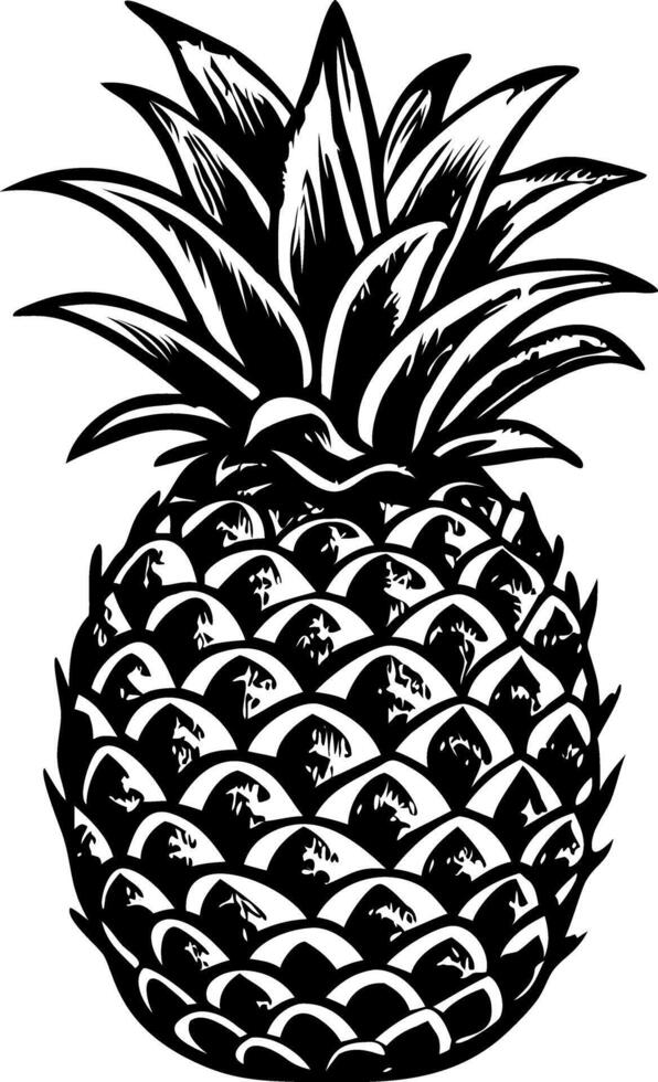 A vintage style illustration of pineapple vector