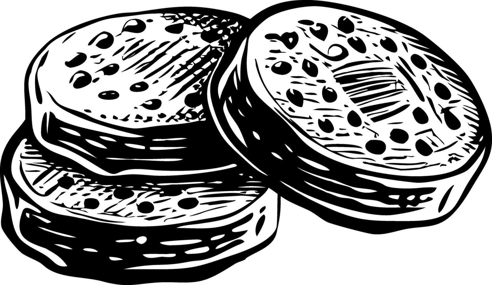 A sketchy style illustration of shortbread cookies vector