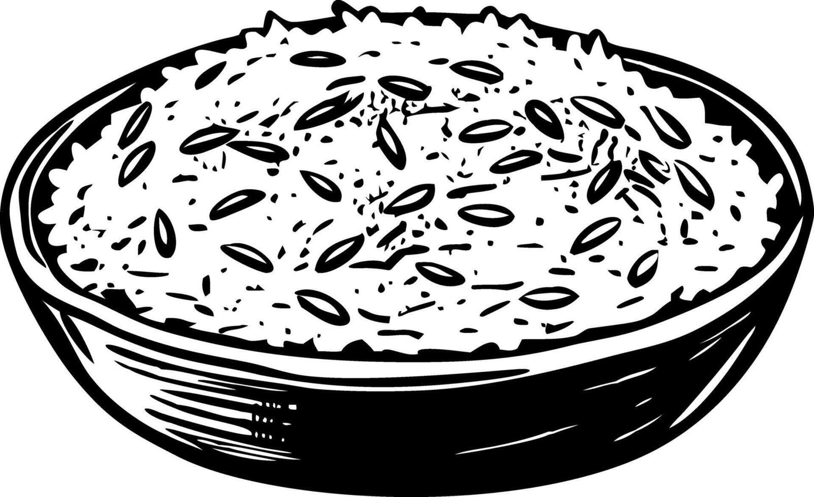 A vintage style illustration of saffron rice vector