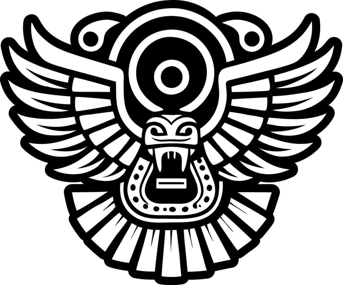 A filled style icon of serpent bird tattoo vector