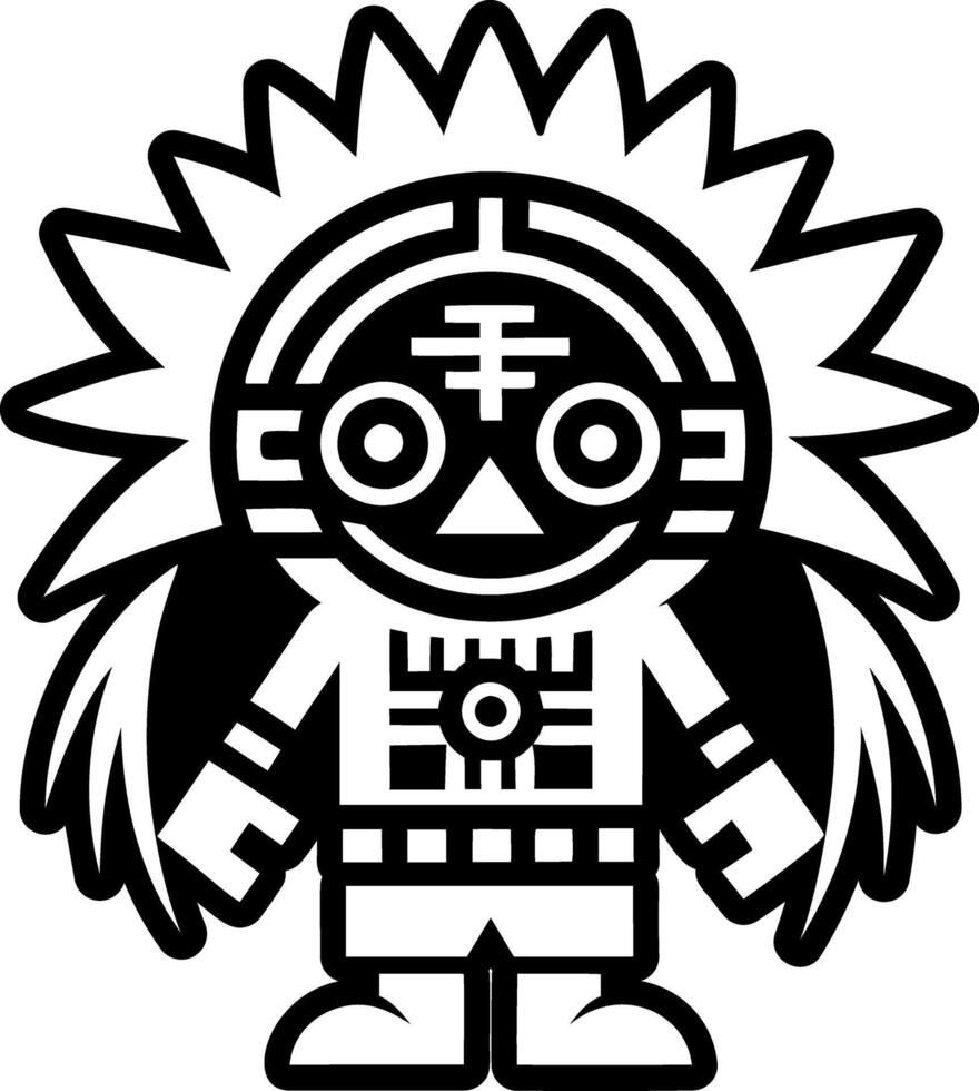 A filled style icon of kachina doll symbol vector