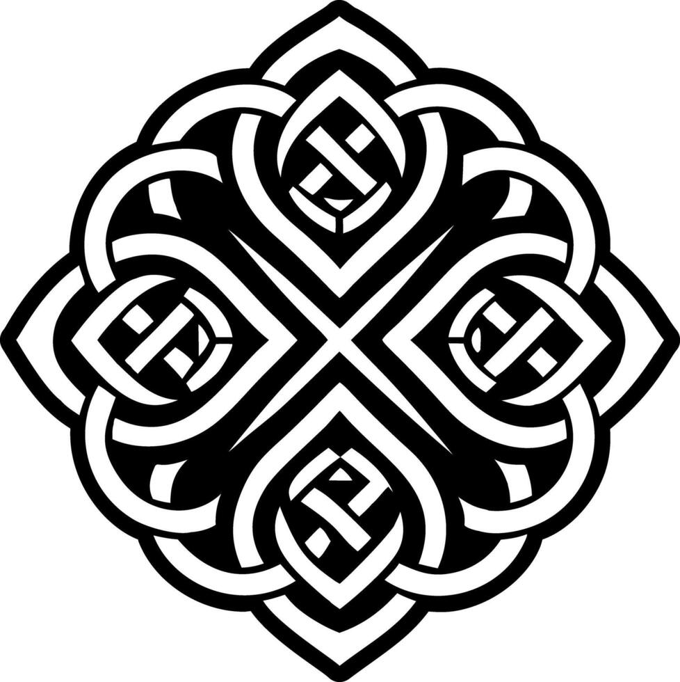 A solid style icon of interlocked tattoo vector