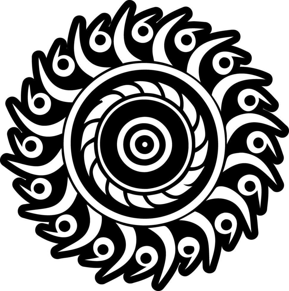 A solid style icon of swirl tattoo vector