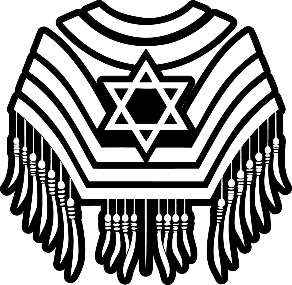 A filled style icon depicting tallit prayer shawl vector