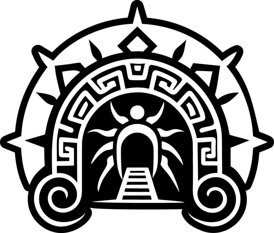 A glyph style icon of portal symbol vector