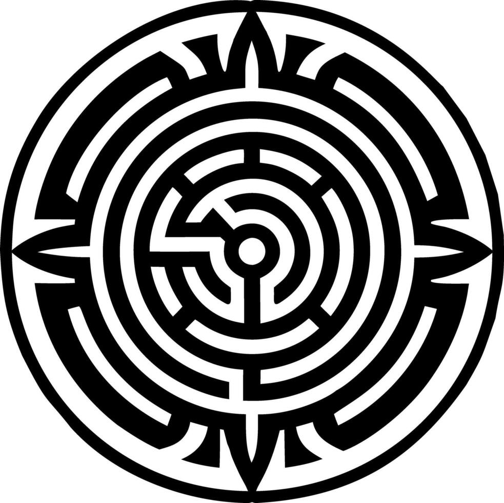 A filled style icon of labyrinth symbol vector
