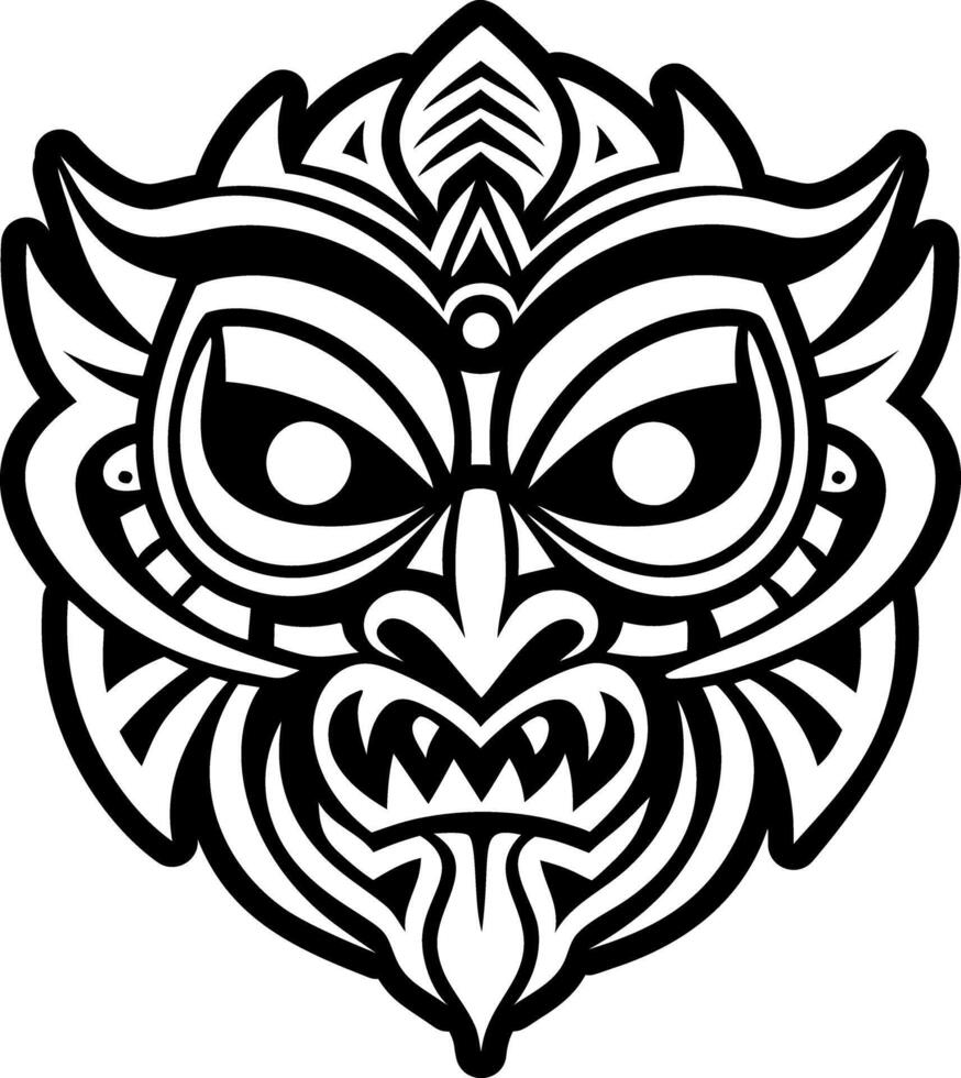 A filled style icon of ritual mask tattoo vector