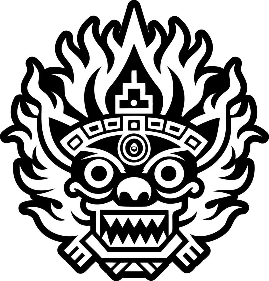 A glyph style icon of xiuhtecuhtli tattoo vector