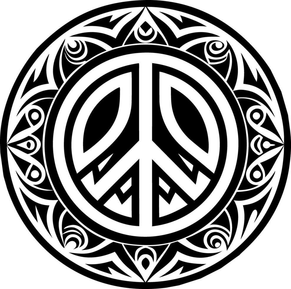 A filled style icon of peace sign symbol vector
