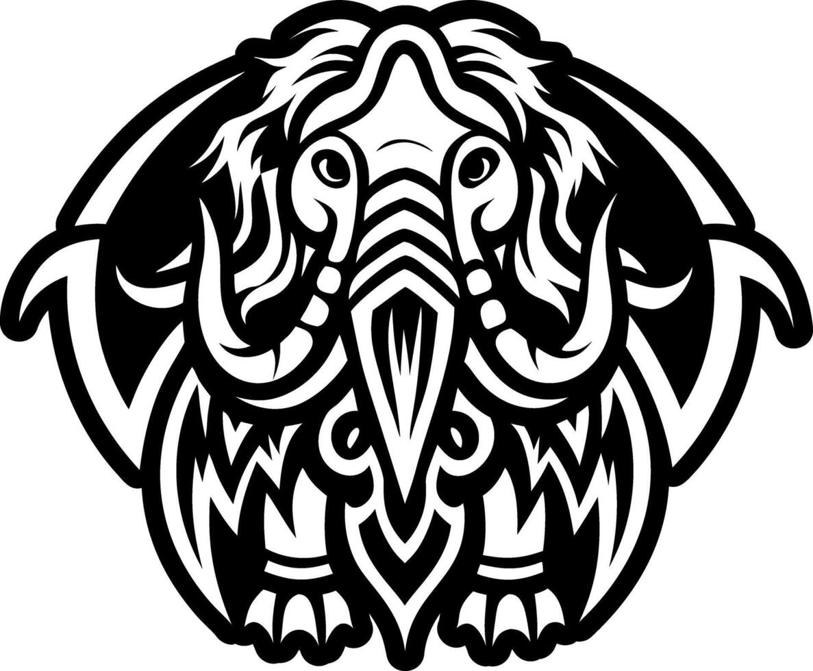 A glyph style icon of mammoth tattoo vector