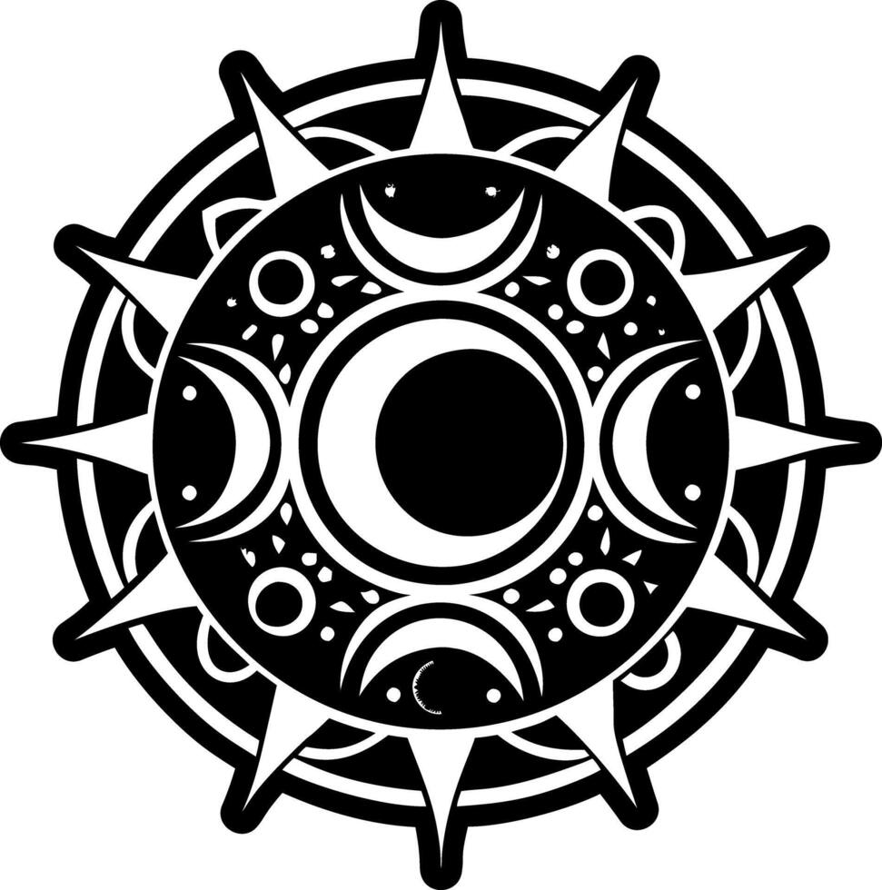 A solid style icon of eclipse tattoo vector