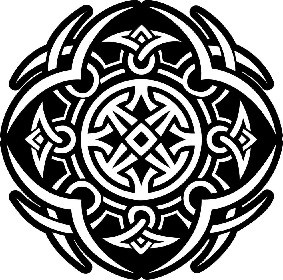 A filled style icon of tribal unity tattoo vector