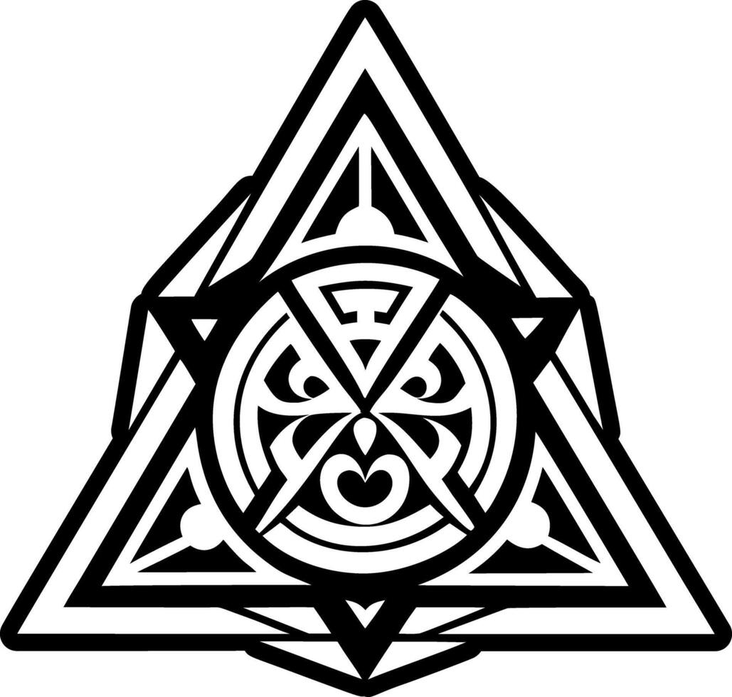A filled style icon of ancient triangle symbol vector