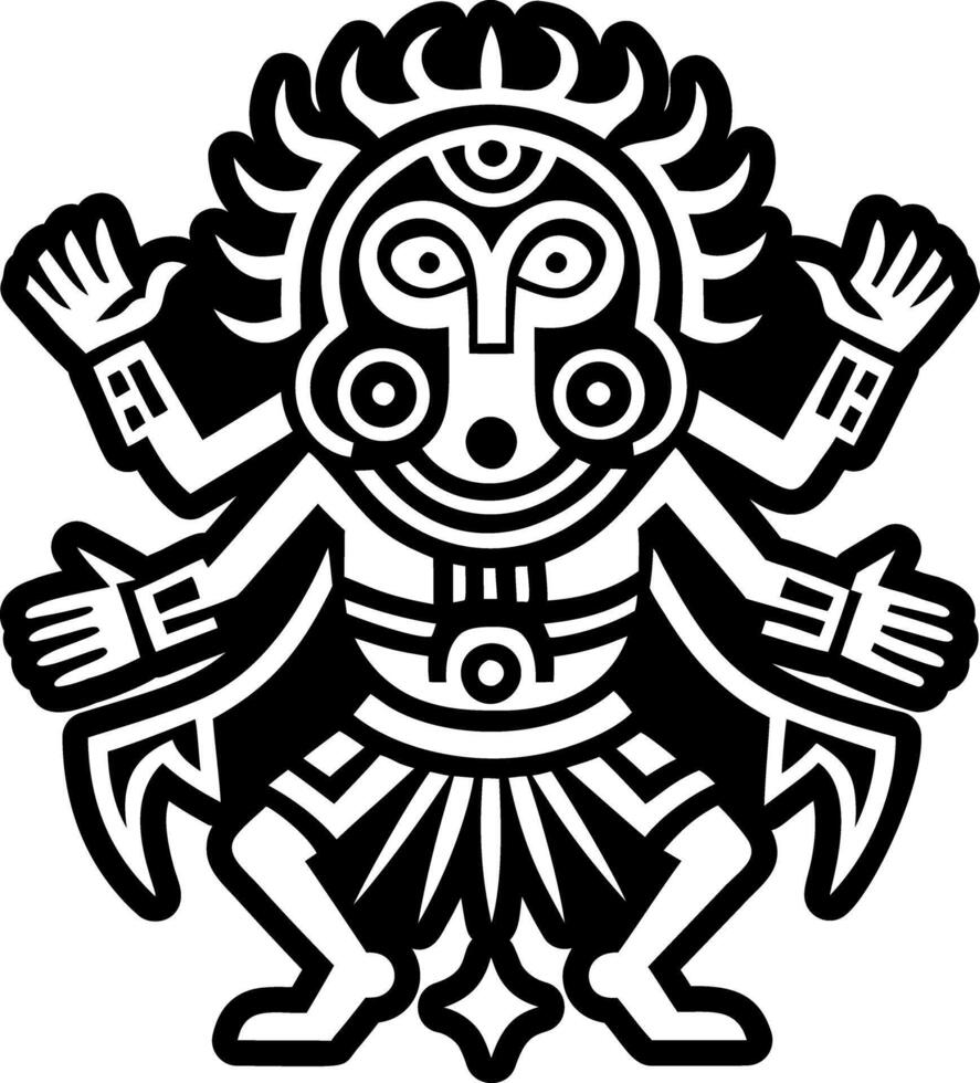 A glyph style icon of ritual dancer symbol vector