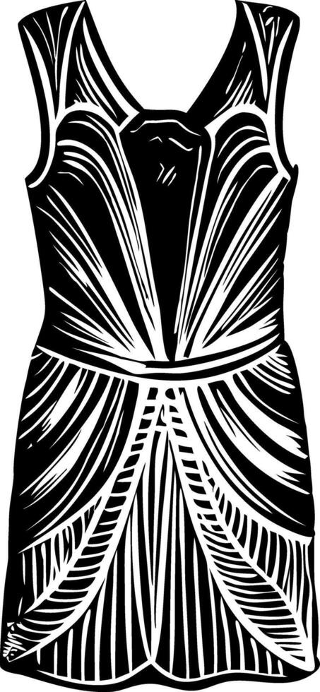 A vintage style illustration showing dress vector