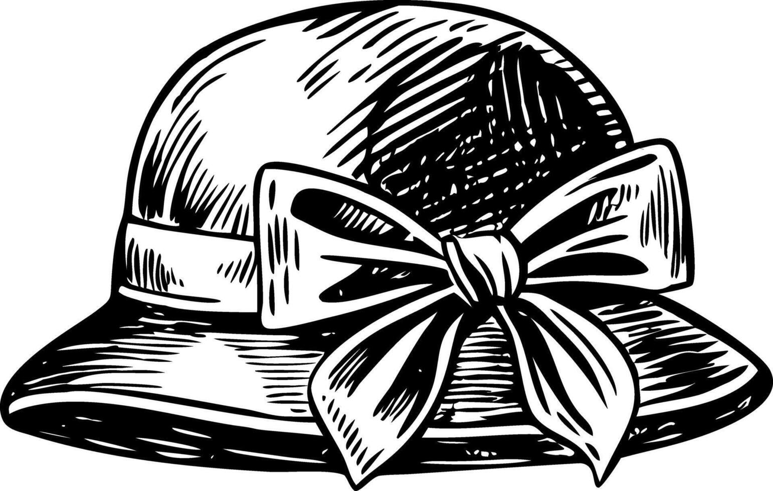 Bow hat illustration in vintage style vector