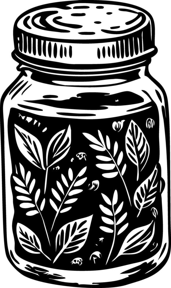 A hand drawn illustration of spice jar vector