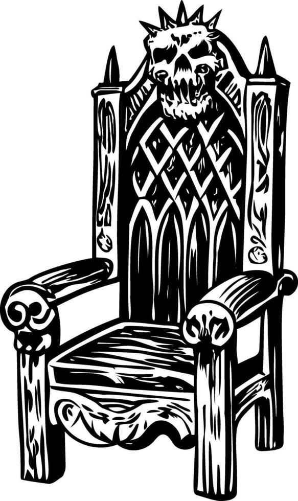 Vampire throne illustration in vintage style vector