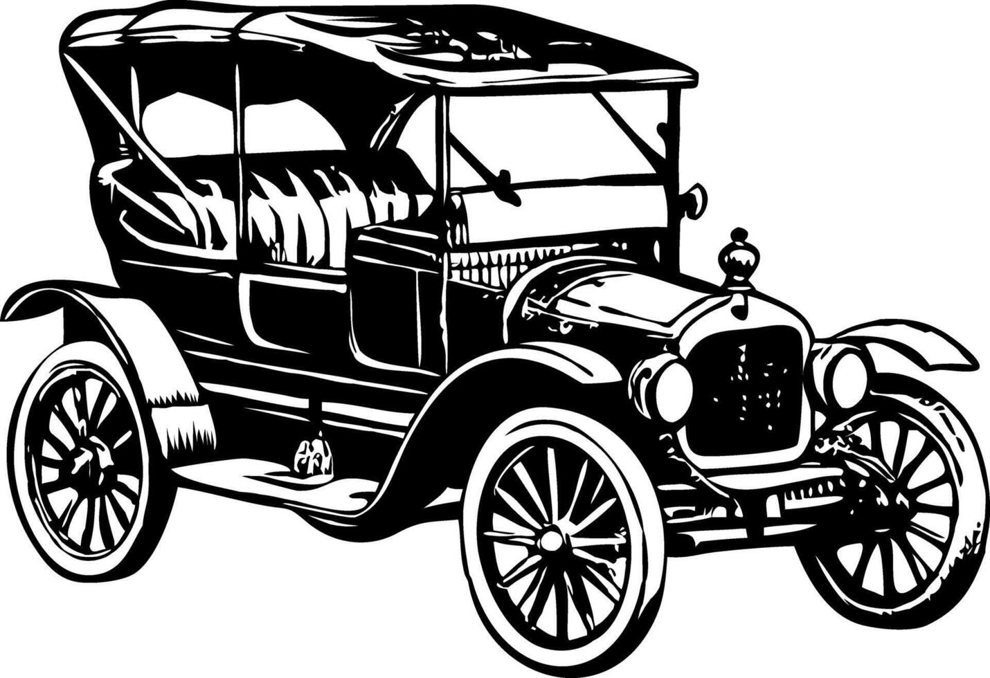 Model T illustration in vintage style vector