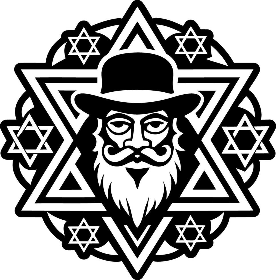 Solid icon showing hasidism religious symbol vector