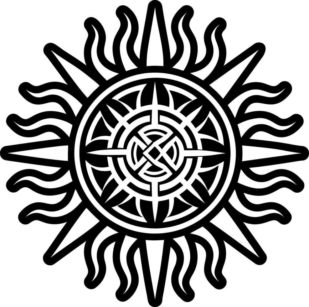 A filled style icon of sacred sun symbol vector
