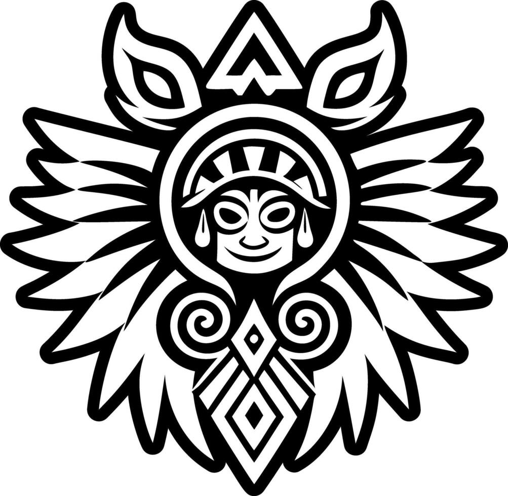 A filled style icon of warrior headdress tattoo vector