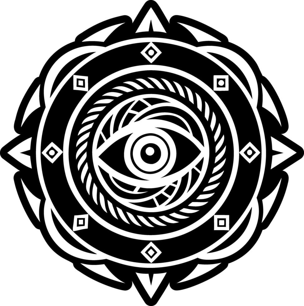 A glyph style icon of cosmic eye symbol vector