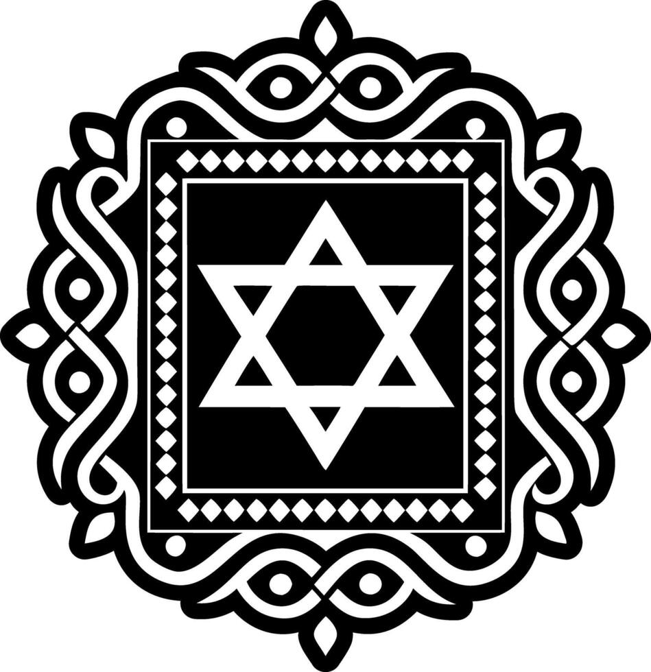 A solid icon depicting traditional jewish carpet design vector