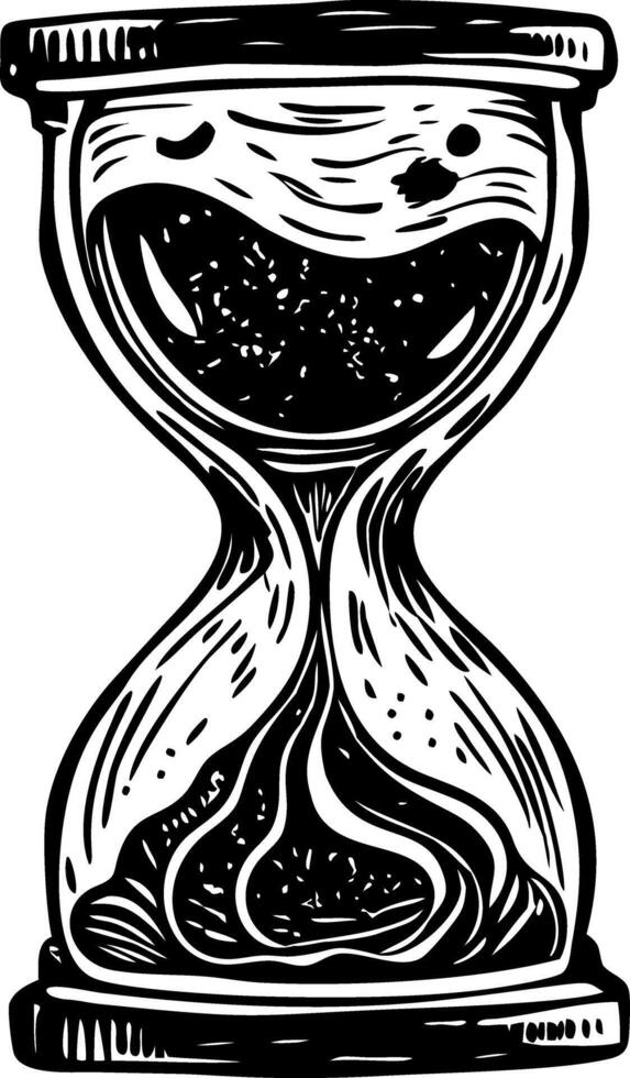 A sketchy style illustration of hourglass vector