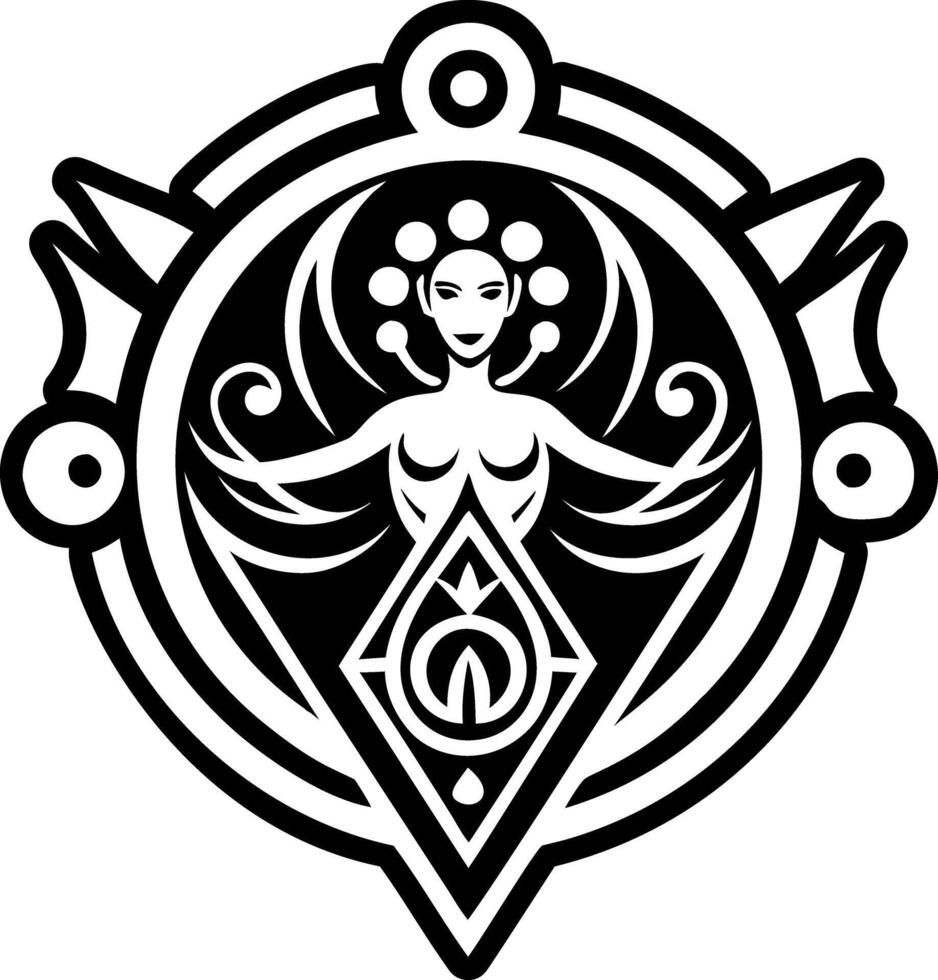 A solid style icon of earth mother tattoo vector