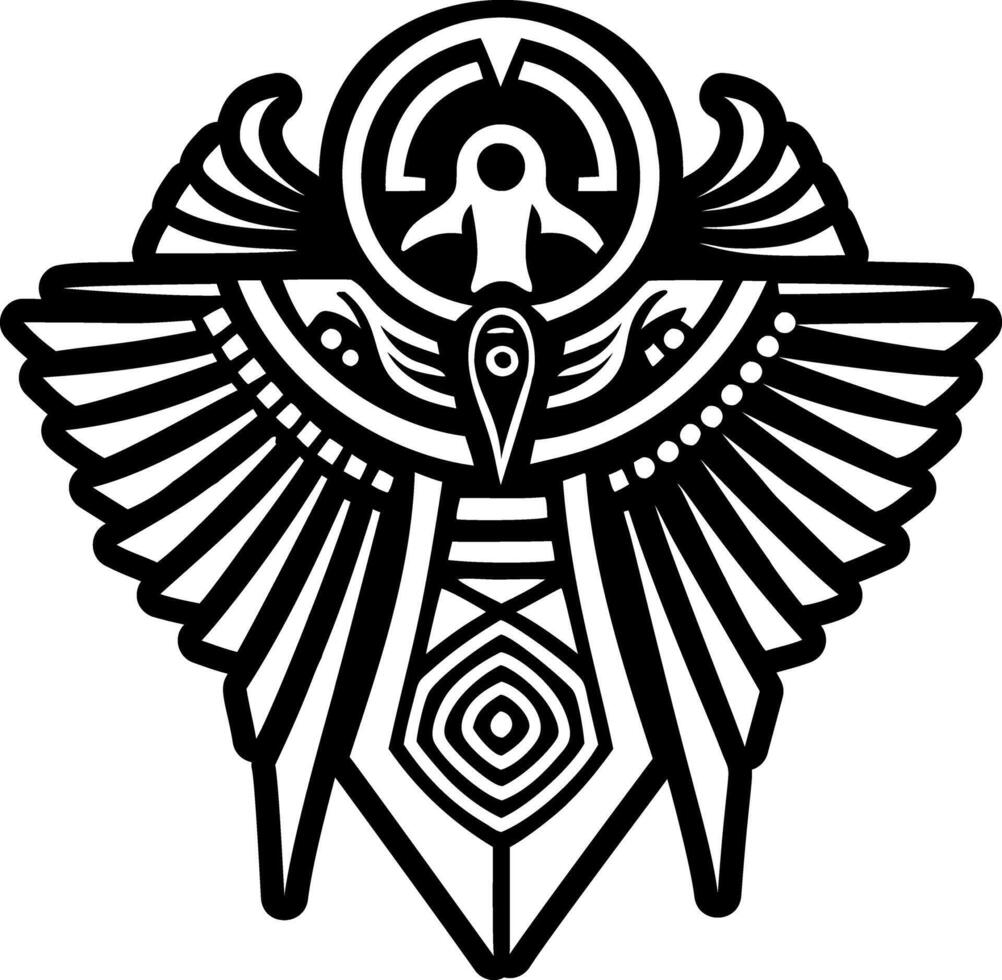 An eagle with a tribal design on it vector