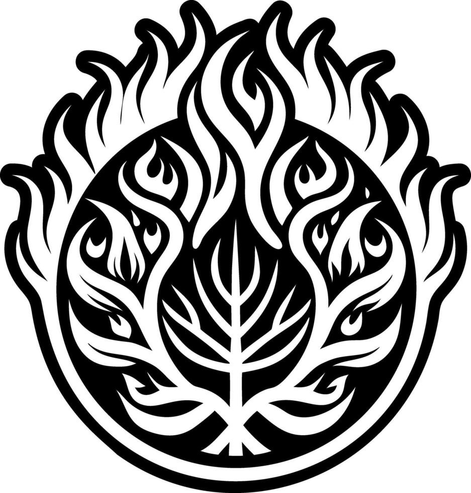 A filled style icon showing burning flame symbol vector