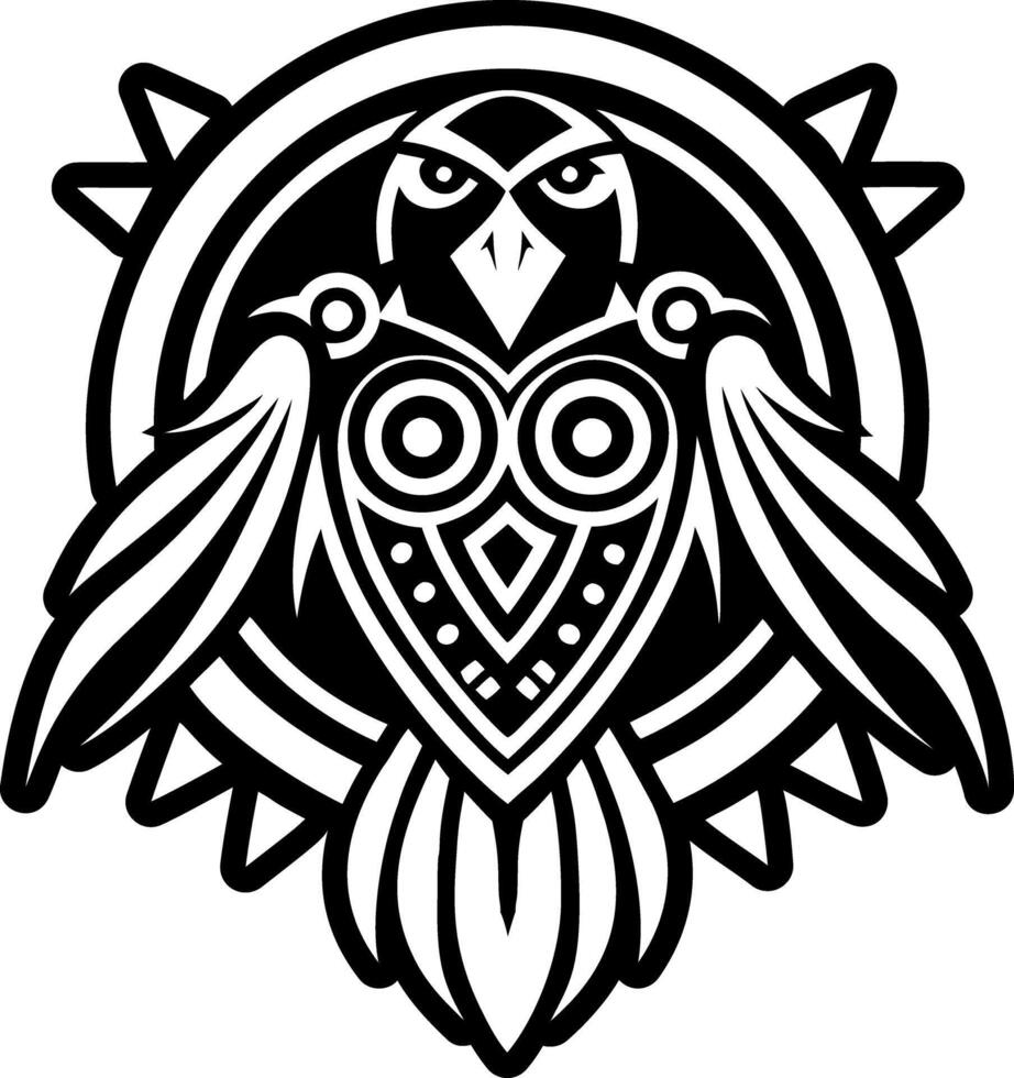 A filled style icon of native bird symbol vector