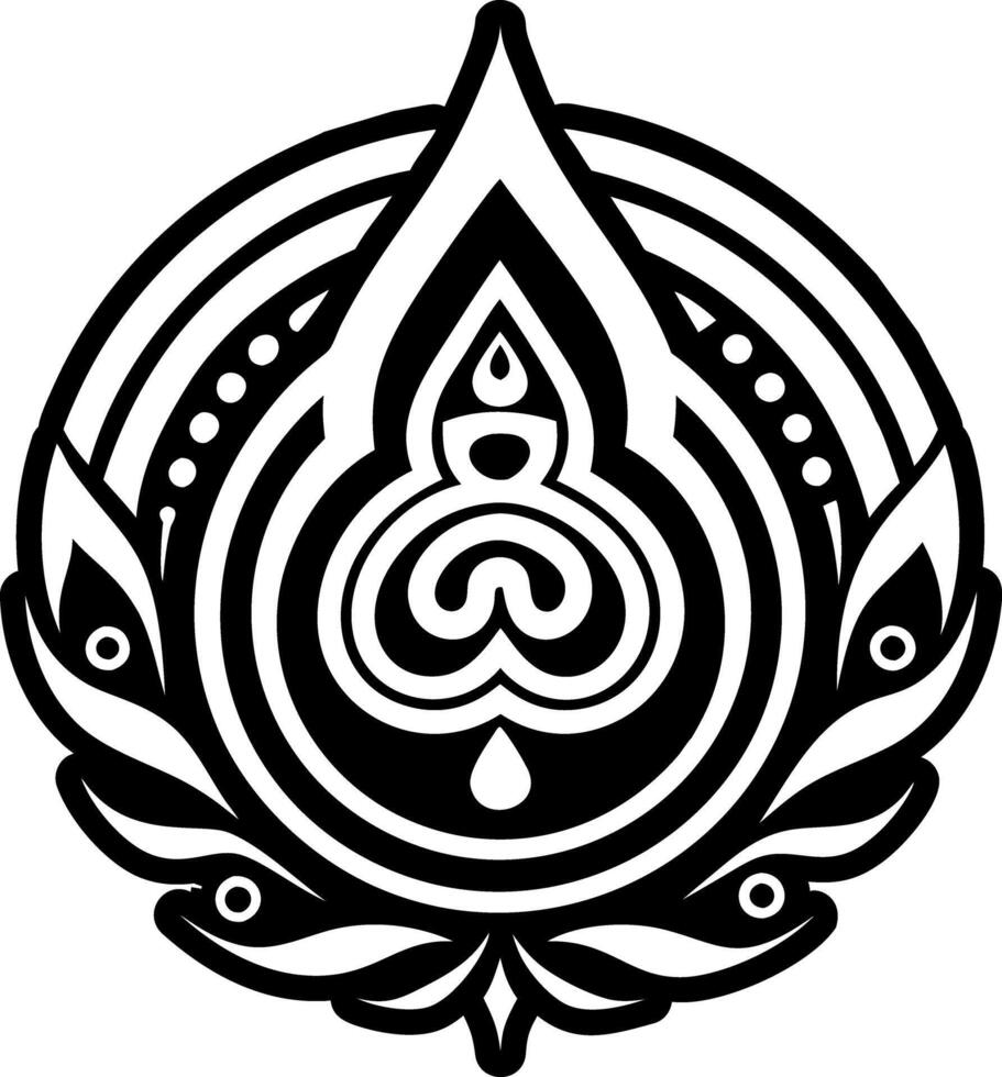 A solid style icon of sacred water tattoo vector