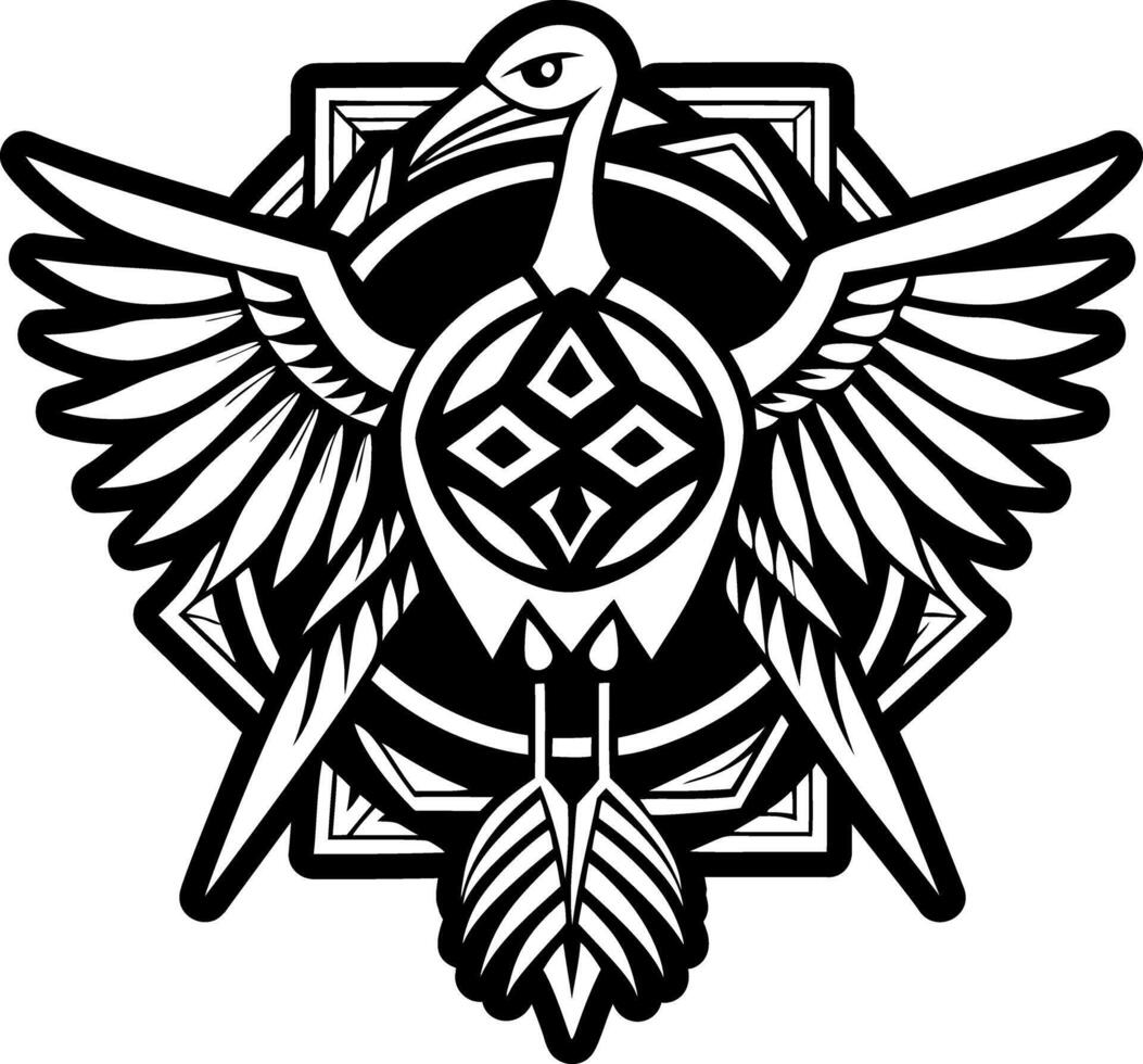A solid style icon of crane bird symbol vector